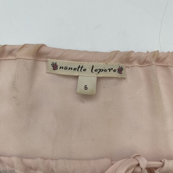 Y2K 100% silk Nanette Lepore peasant top - Picture 5 of 7